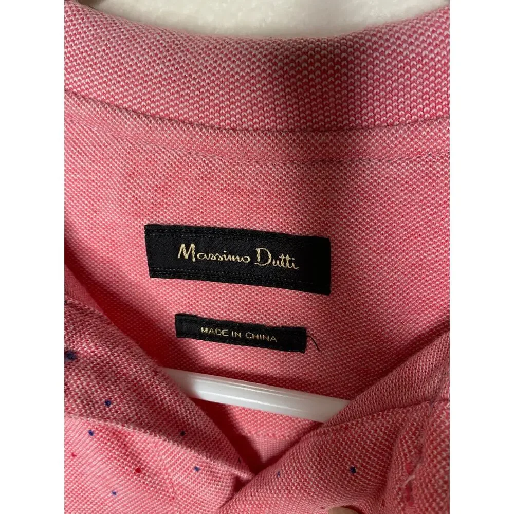 Massimo Dutti Pink Polka dot Polo shirt - Medium